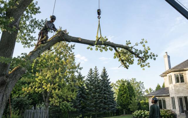 Thinned tree canopy allowing light through the branches